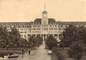 The Royal Poinciana Hotel, ca. 1890s. Construction on Henry Flagler’s first hotel in Palm Beach started on May 1, 1893, and it opened for business on February 11, 1894, with 17 guests.