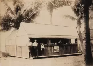 Burkhardt's store on the grounds of the Royal Poinciana Hotel, ca. 1890s.