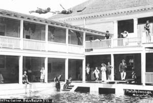 An image of a group of people swimming at the Breakers casino. 