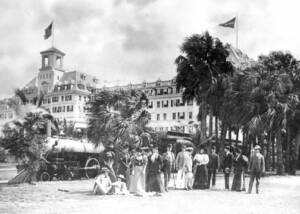 A photograph of the Vanderbilt family at the Royal Poinciana Hotel in 1896. 