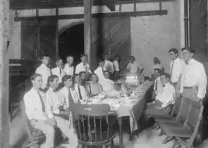 Alford P. Sadler celebrated his 21st birthday with his friends at the fire station on October 5th, 1909. 