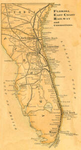 Route of the Florida East Coast Railroad for 1902-1903.