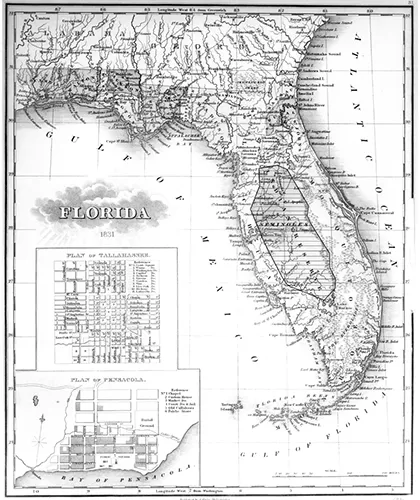 Illustrated map of Florida, 1831.